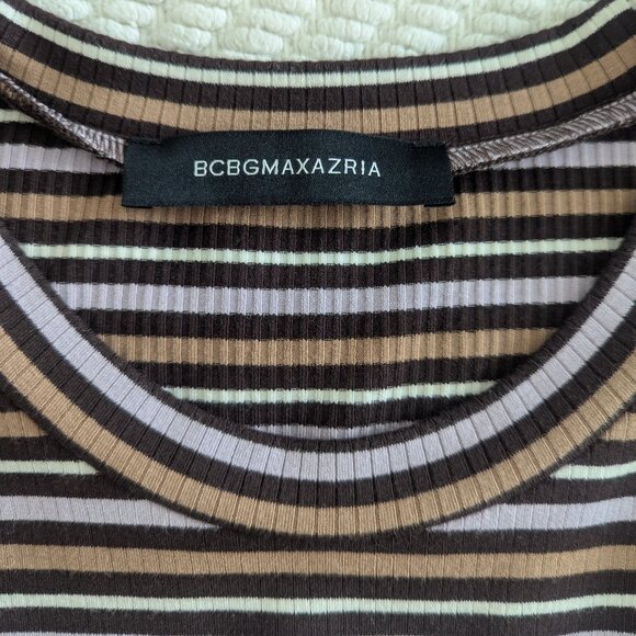 BCBGMAXAZRIA Striped Knit Long Sleeve Dress Size S - Picture 6 of 6